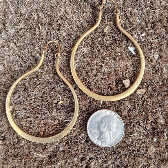 Unique Vintage Brass Hoops - Picture 2 of 2